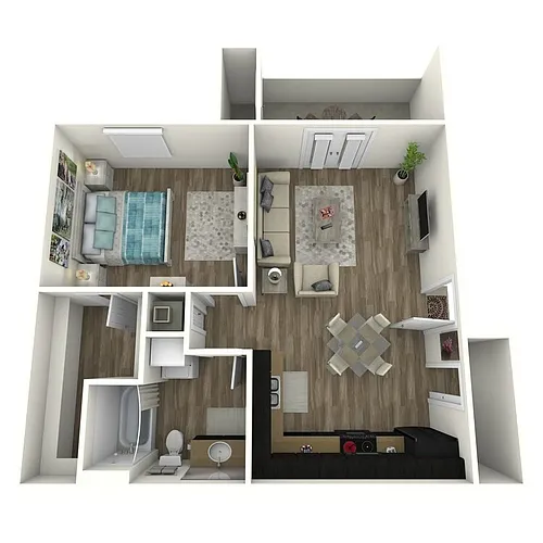 Floor plan 1 Bedroom 1 Bath A4
