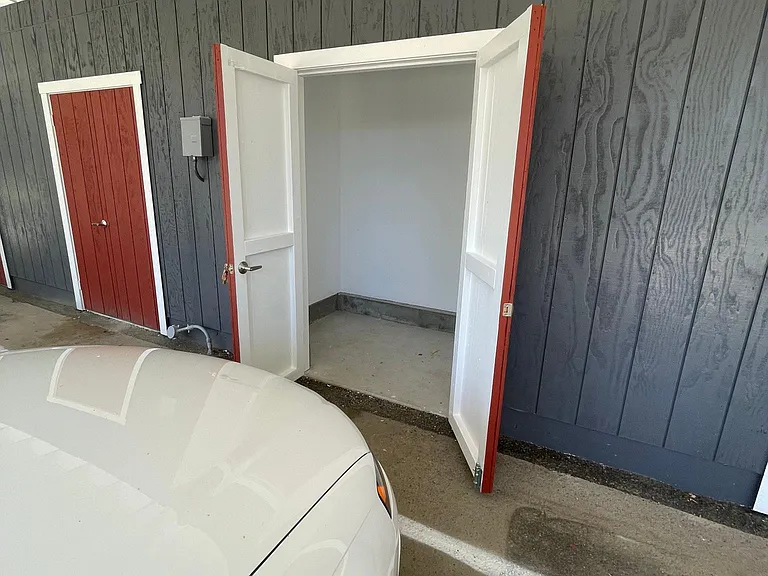 8 by 10 feet private storage area with carport, good to store bikes or extra things. Storage area along with the carport