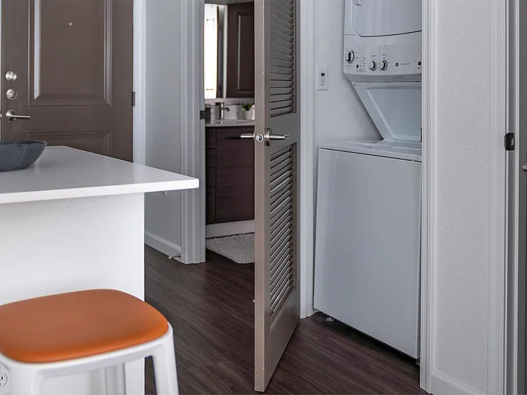 Apartment in-home washer and dryer.
