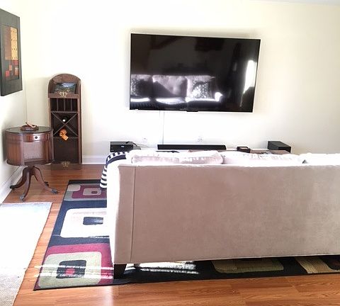 tv and sitting area
