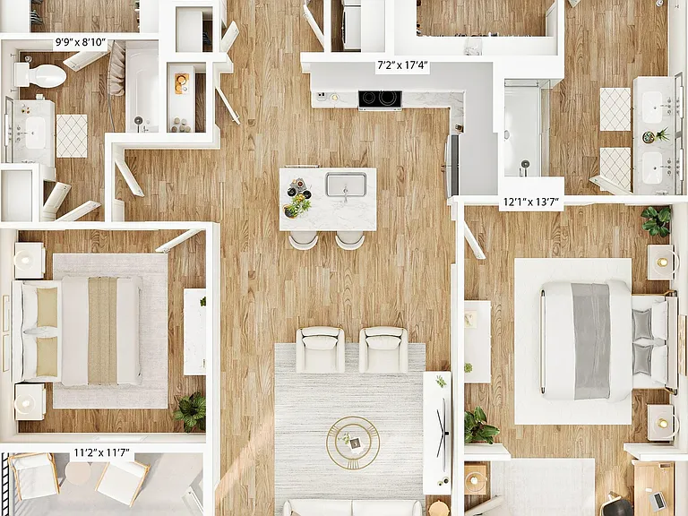 Explore the sleek design of this elegant apartment floor plan, tailored for modern living. Explore the sleek design of this elegant apartment floor plan, tailored for modern living.