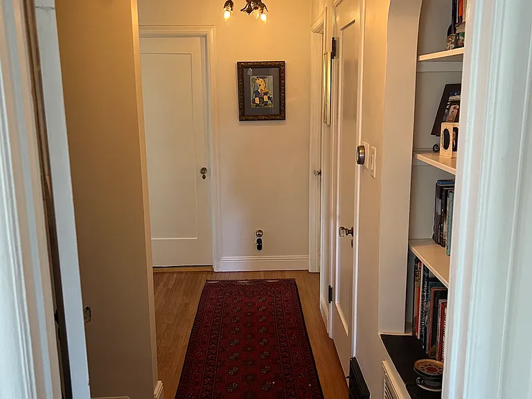 Center hallway with built-ins