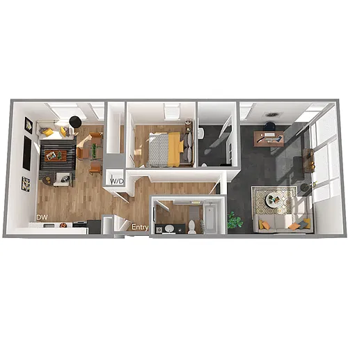 Floor plan 1 Bed/1.5 Bath Live/Work