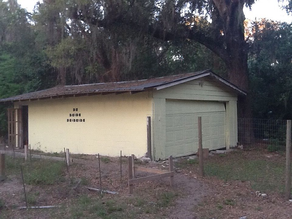 Concrete block 2car garage