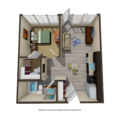 Floor plan 1BR/1BA - D