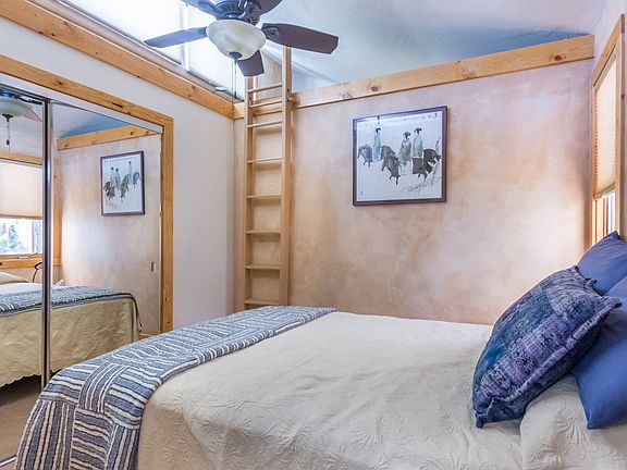 Bedroom with pull-out ladder to loft bed