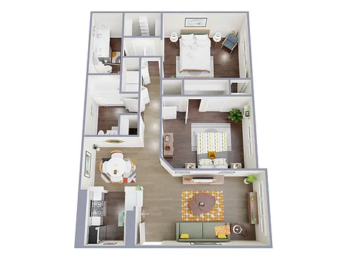 Floor plan 2 Bed, 2 Bath