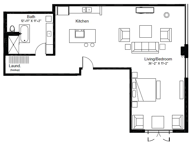 Floor plan Studio - 1BA