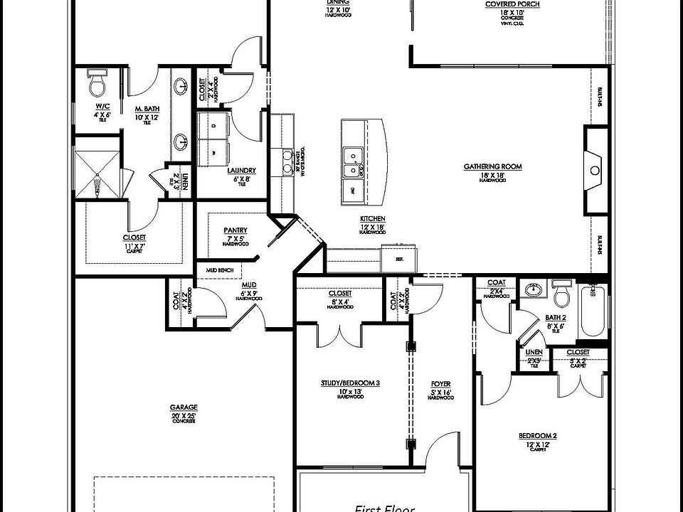 Floor plan is shown with some upgrades not Included in base price.