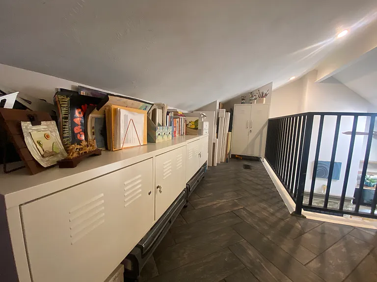 Loft storage area.