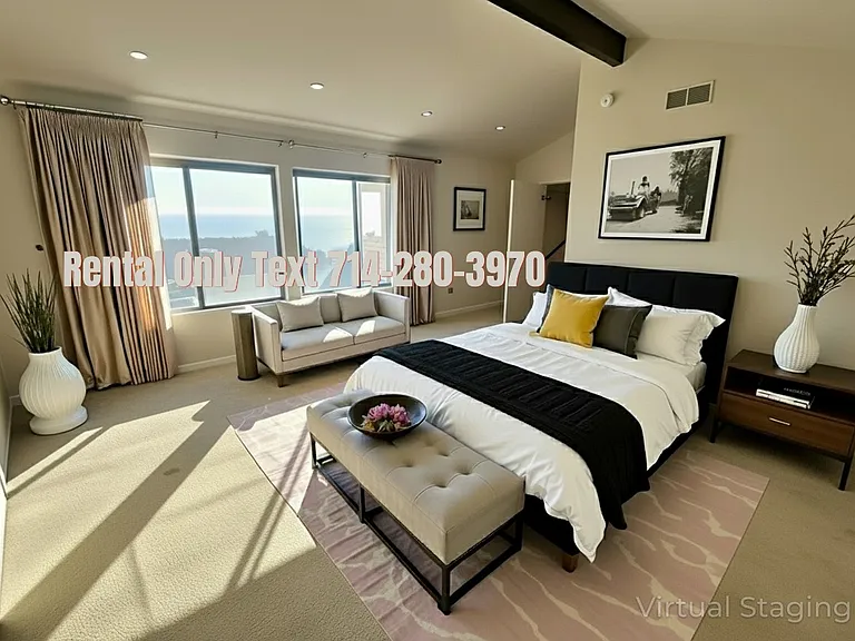 Enhanced photo of 30242 Via Borica. Master bedroom on top floor with view of ocean out front windows