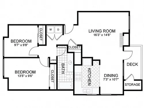 Floor plan 2 BED 1 BATH