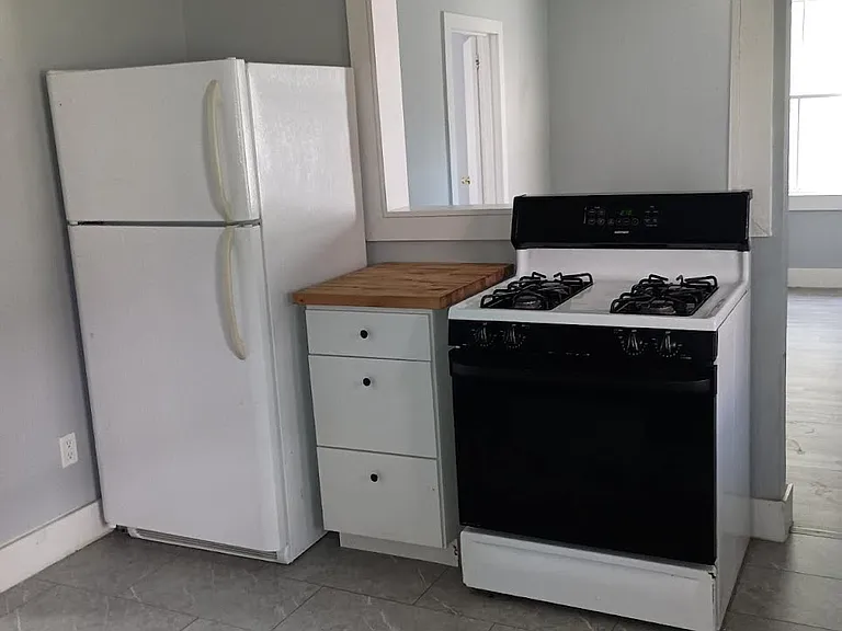 Kitchen into living room