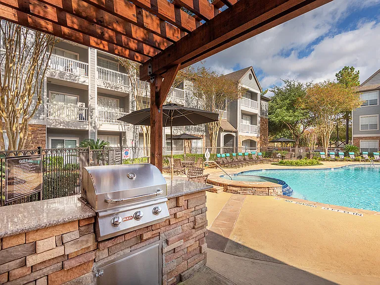Poolside gas BBQ grills