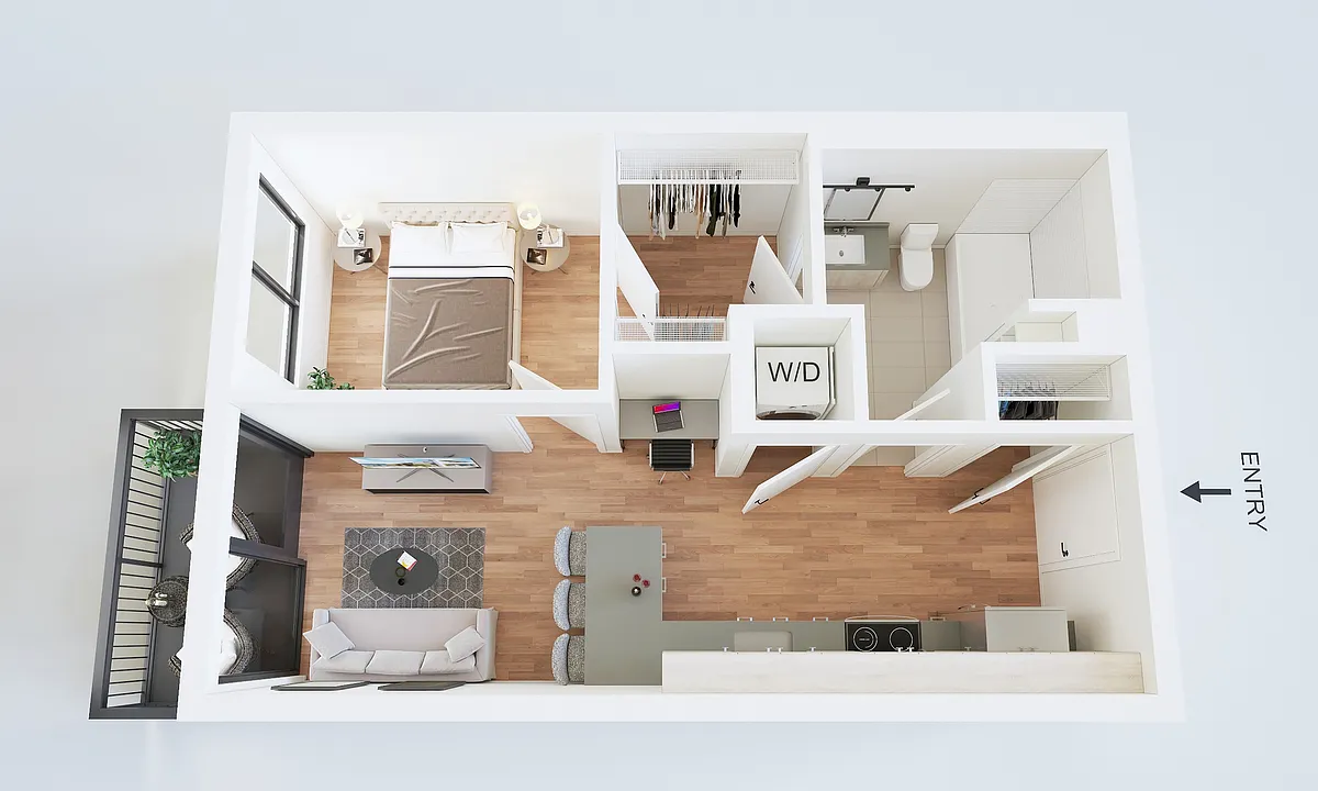 Floor plan 1BR/1BA - Alton
