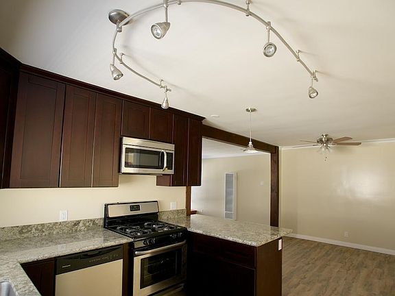 Granite Counters, Cabinet & Track Lights