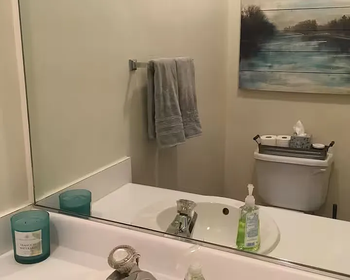 Updated half bath on first floor.