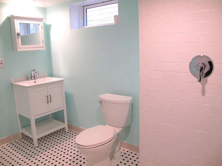 lower level bathroom with large walk-in shower
