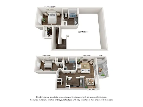 Floor plan 2 Bedroom 2 Bath Signature 1240 sq ft
