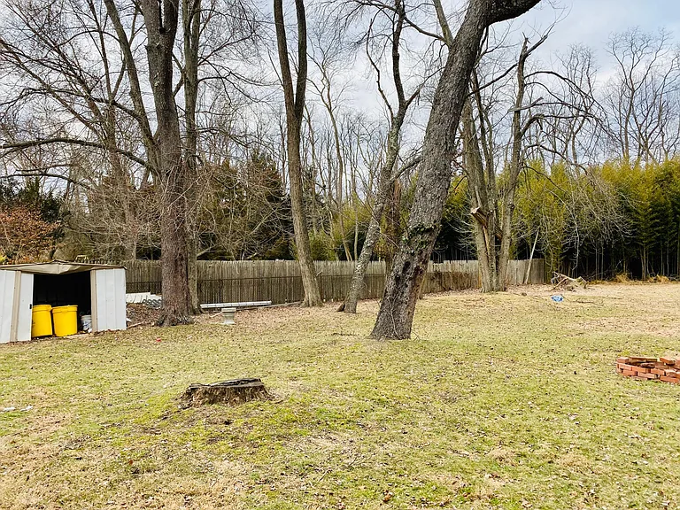 Backyard with fire pit