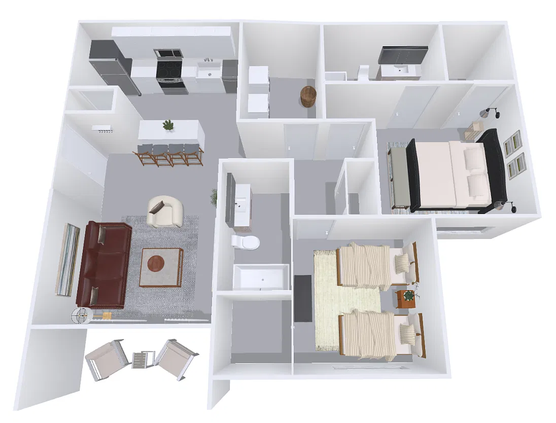Floor plan Two Bedroom Unit