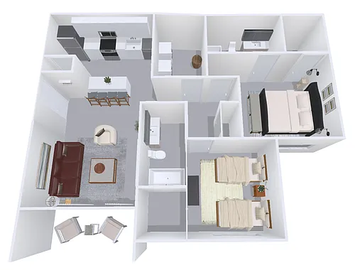 Floor plan Two Bedroom Unit