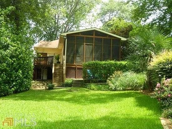 Large, private backyard.