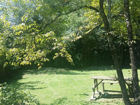 Beautiful back yard of lot