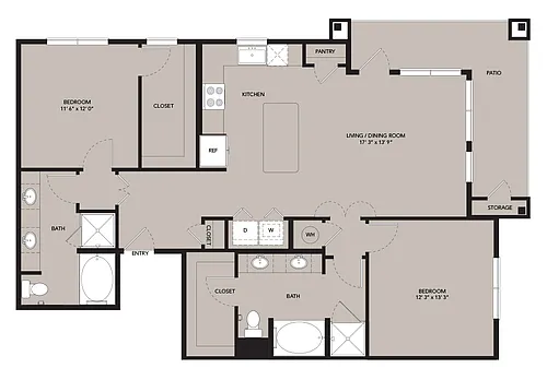 Floor plan B3-1280sf