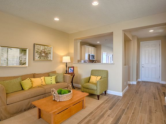 The Farmington home shown with a sitting area but can also be functionally set up as a dining area.