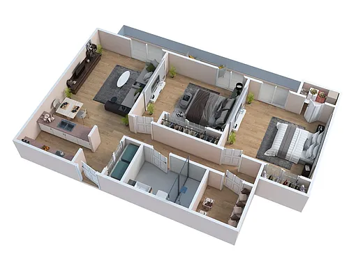 Floor plan Two Bedroom One Bath