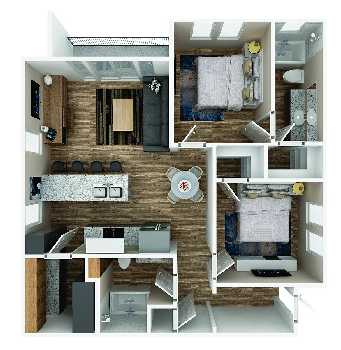 Floor plan 2-Bedroom / 2-Bath