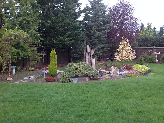 Center of yard from house