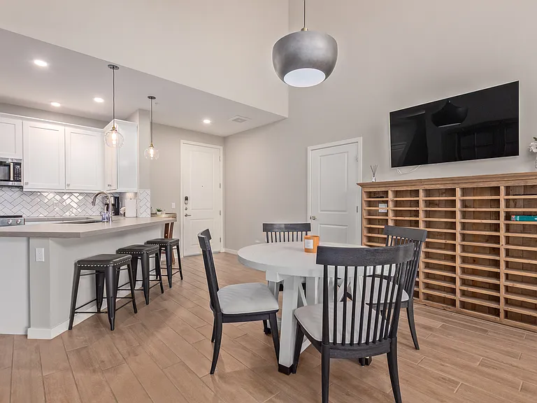 Dining room and storage for wine bottles