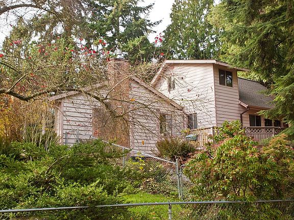 Side yard with wrap around deck