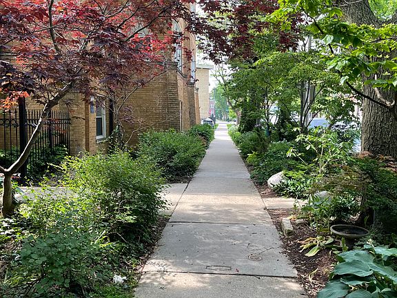 View from sidewalk