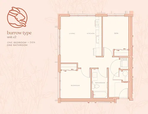 Floor plan One Bedroom + Den C