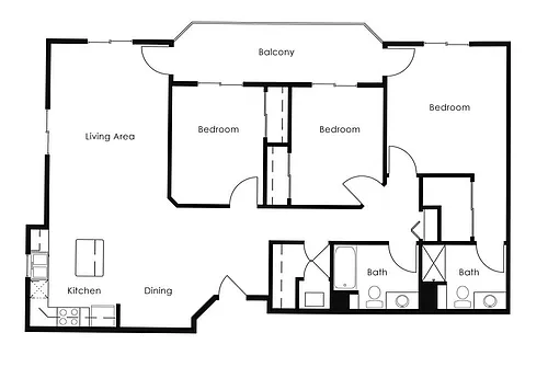 Floor plan 3 Bed 2 Bath | 1468 sqft