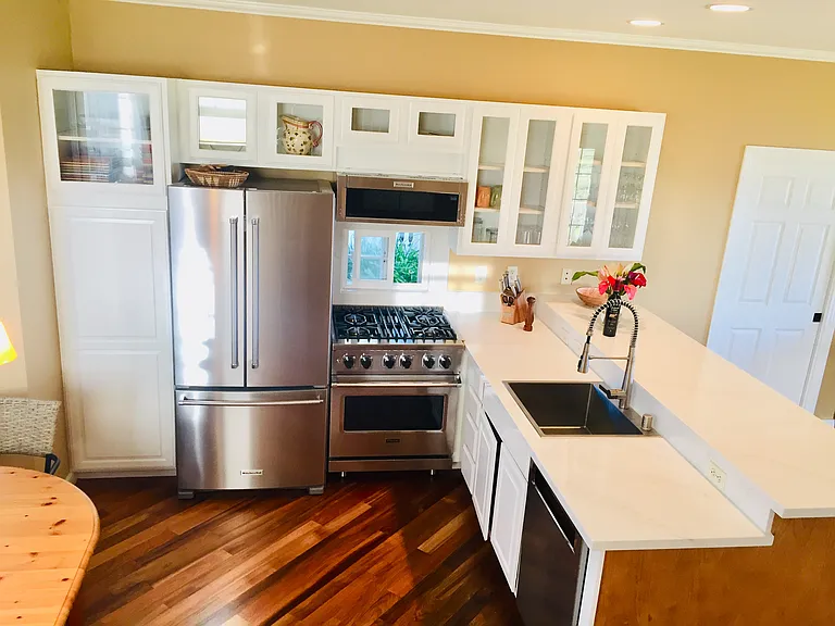 Kitchen - newly renovated in 2020. Viking stove, microwave, dishwasher and refrigerators installed in 2020