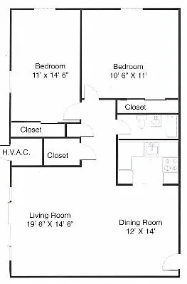 Floor plan Two Bedroom