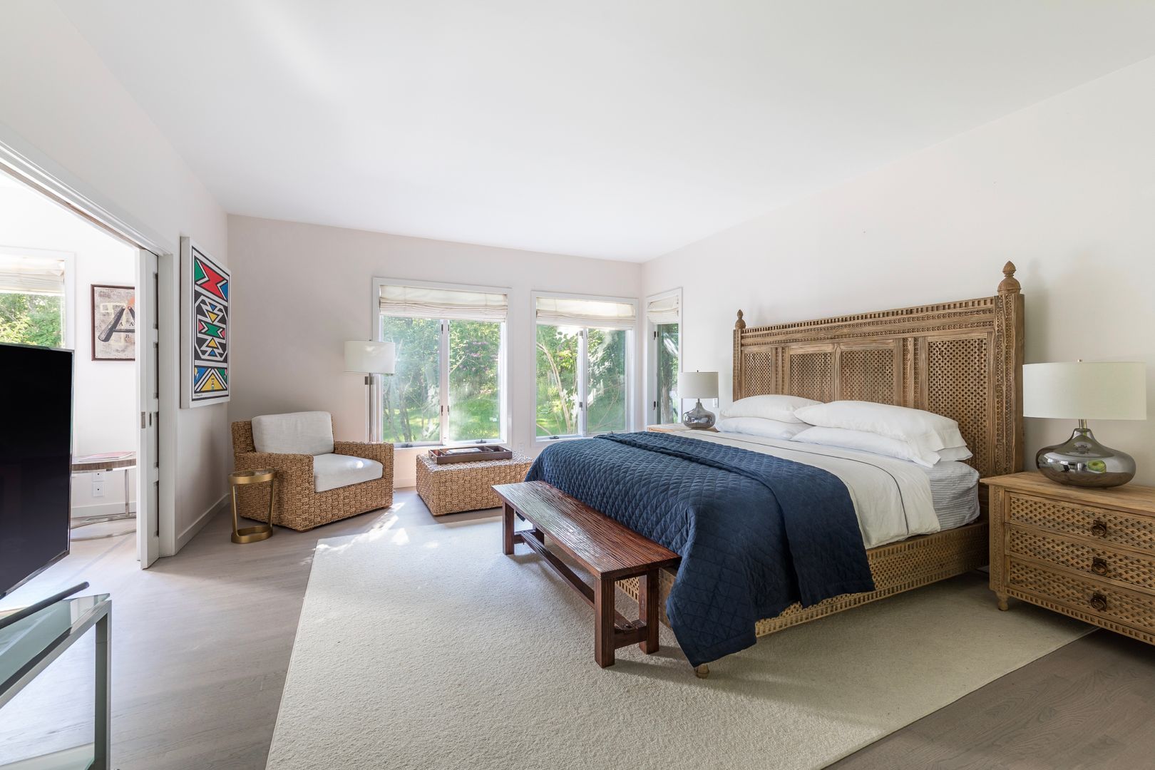  Jr master adjacent to a secondary bedroom via sliding doors for privacy, convenient for children.