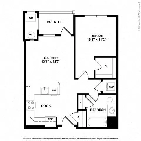 Floor plan 1A w/ Balcony