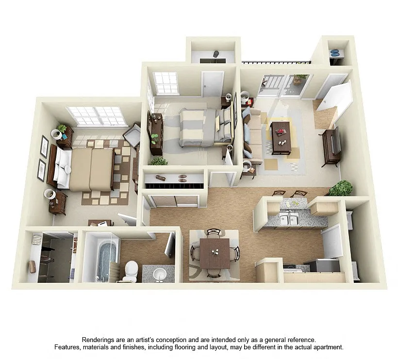 Floor plan 2 Bedroom 1 Bath