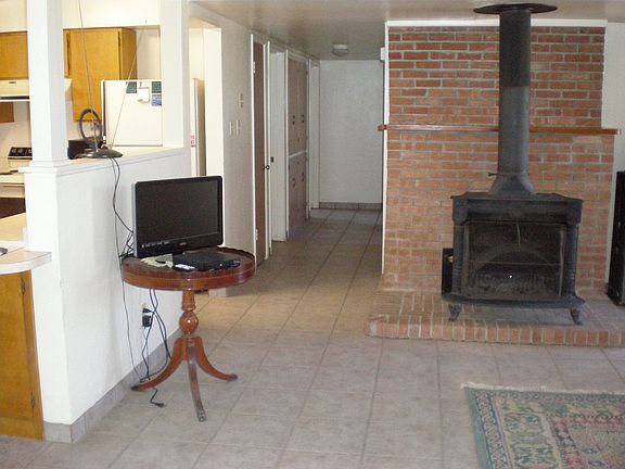 Wood burning stove in lr