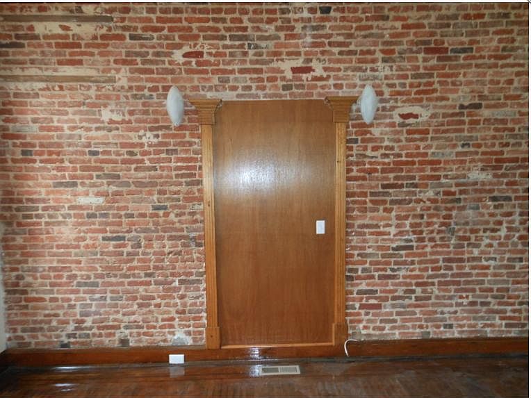 Exposed brick wall detail