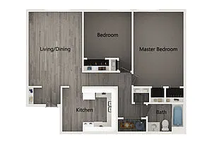 Floor plan 2 Bedroom 1 Bathroom