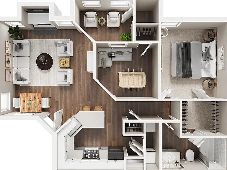 1 BR x 1 BA with Washer/Dryer C 1 BR x 1 BA with Washer/Dryer C