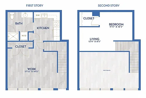 Floor plan LWC - Live Work Unit - One Bed, One Bath