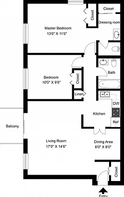 Two bedroom floor plan Two bedroom floor plan
