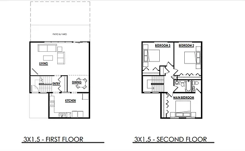 Floor plan 3 Bed 1.5 Bath
